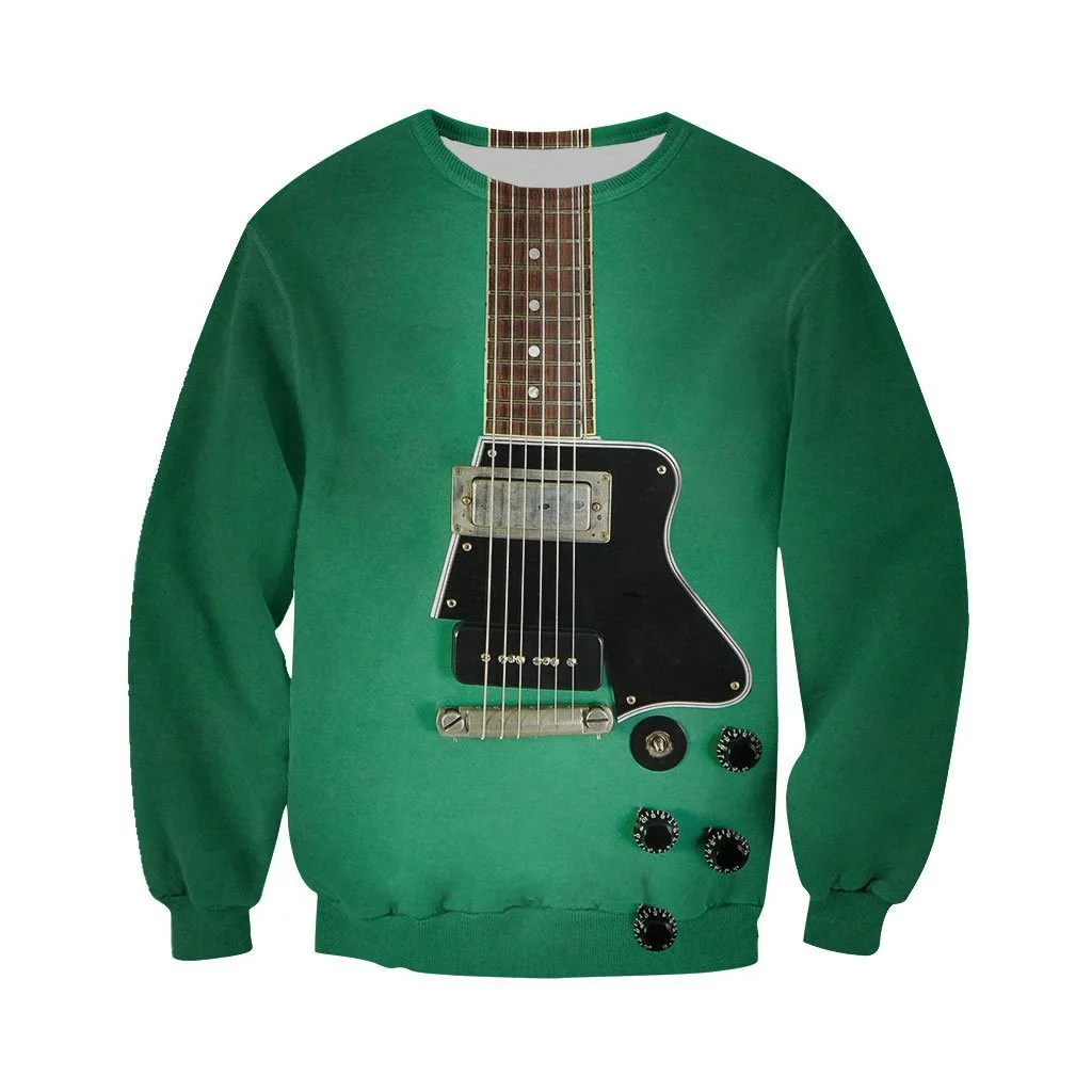 New Musical Instrument Hoodies Guitar 3D Print Sweatshirts Women Long Sleeve Y2k Hoodie Streetwear Pullovers Tops Woman Clothing