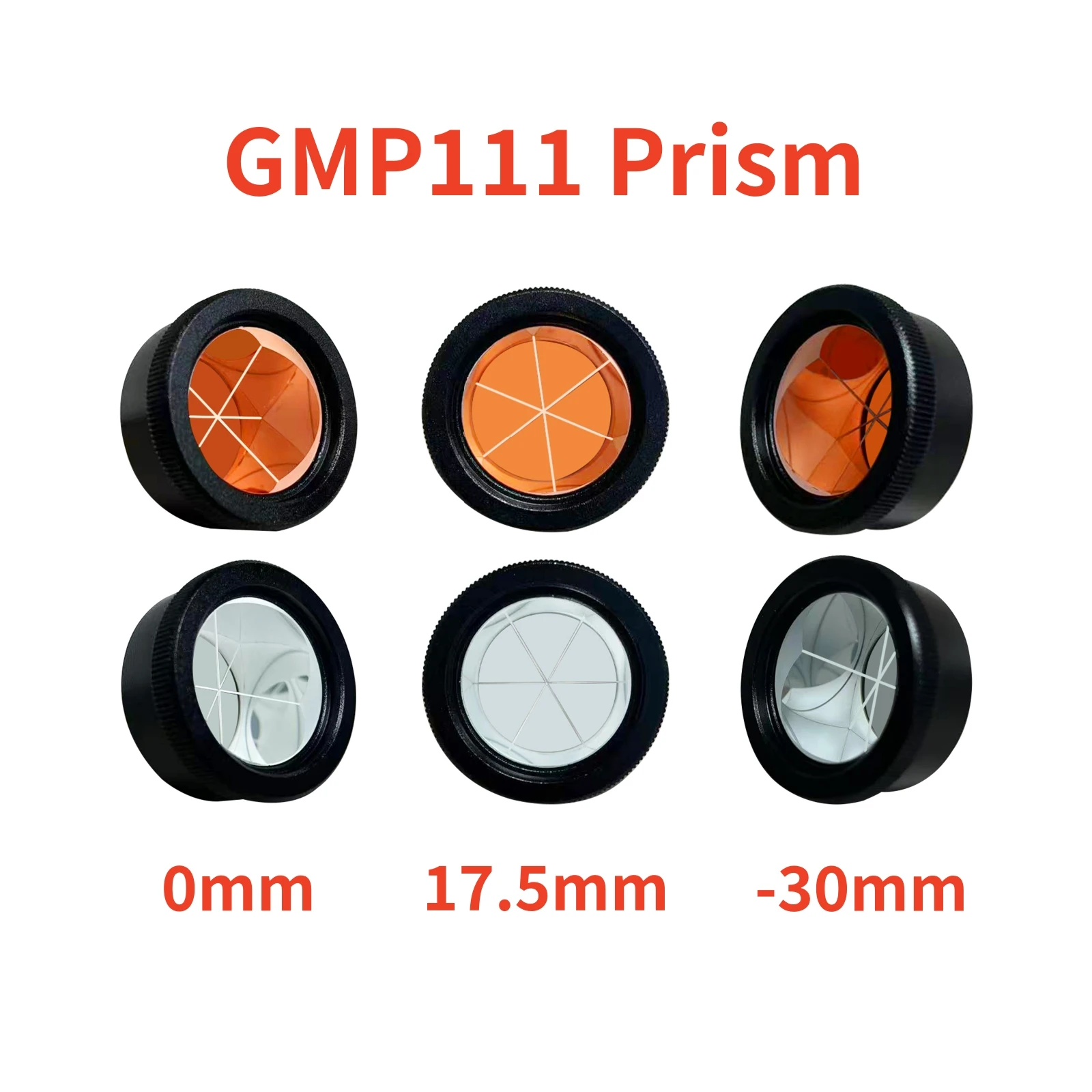 

GMP111 GMP101 +17.5mm/0mm/-30mm Single Mini Peanut Prism for Leica Total Survey Stations Copper /Sliver Coated Reflective Prism