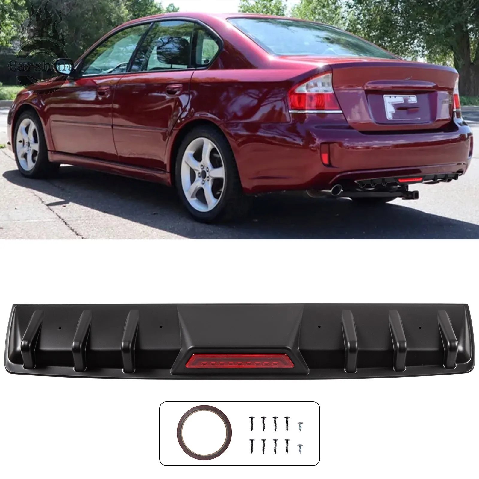 

Car Rear Bumper Diffuser Lip Shark Fins Splitter Spoiler For Subaru Legacy