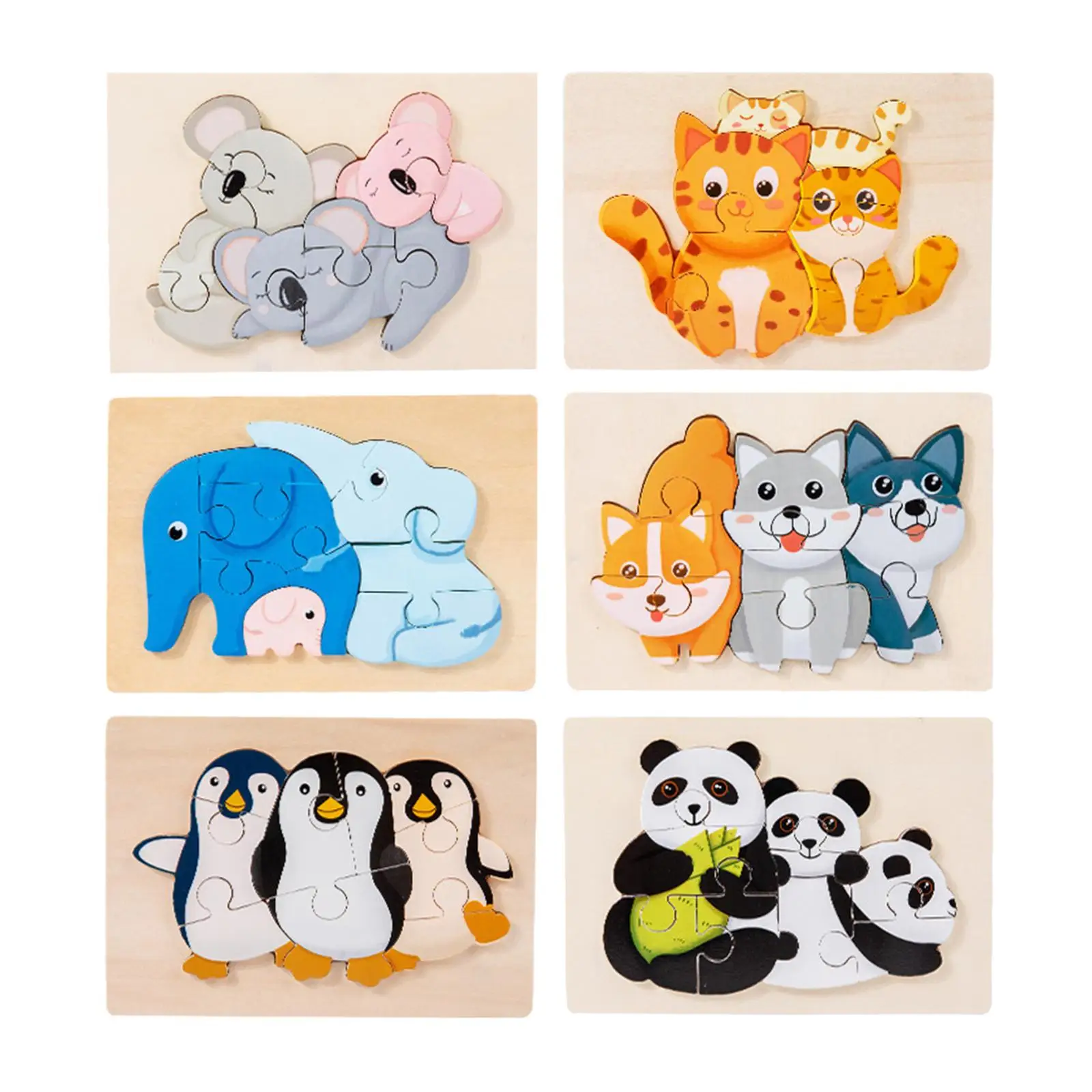 Animal Puzzles Educational Learning Toy for Children Preschool Girls