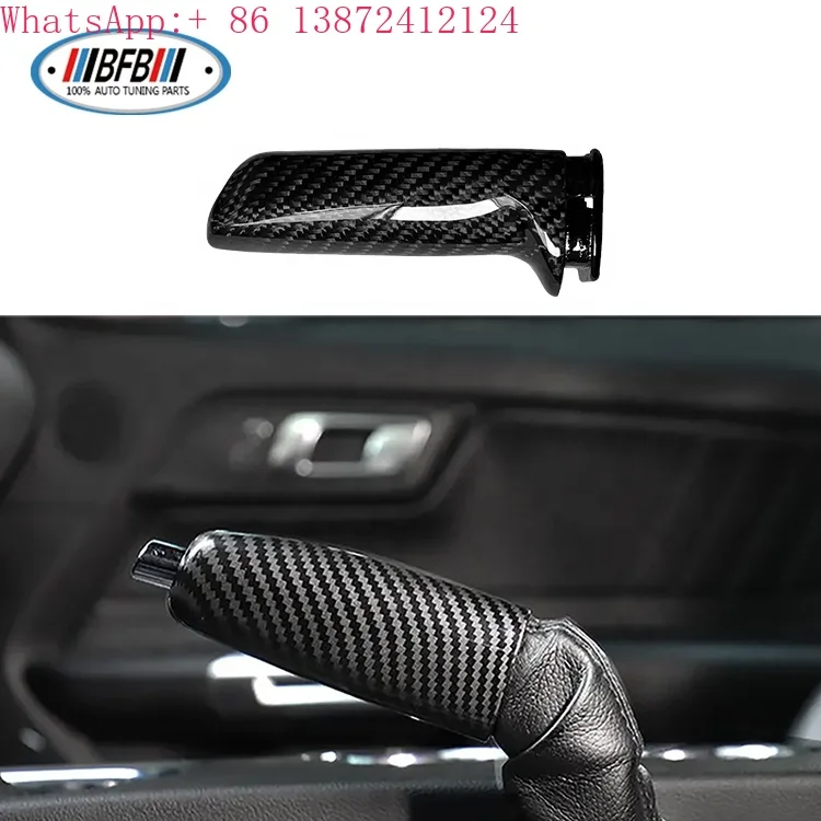 

Carbon Fiber Car Hand Brake Replacement Accessories Handbrake Grip for Ford Mustang 2015+