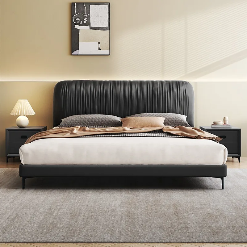 Suspended master bedroom high-end 1.8 meters double leather art bed
