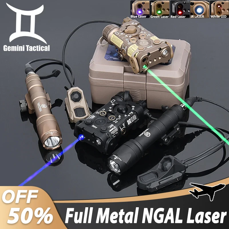 

Tactical Full Metal L3 NGAL Red Green Blue Laser Strobe IR White LED Light Wadsn M600C Scout Flashlight UNAxon Mod Button Switch