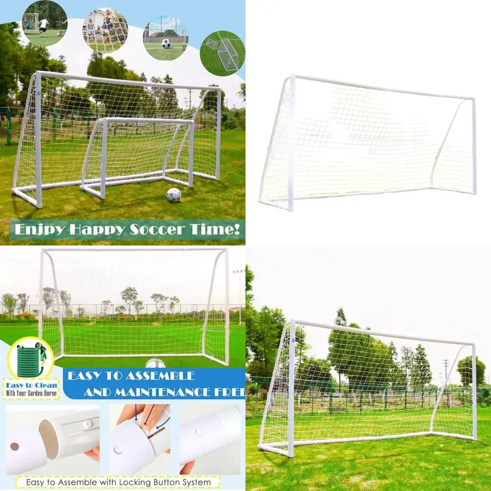

Portable Outdoor Soccer Goals for All Ages with Weatherproof UPVC and Ground Stakes