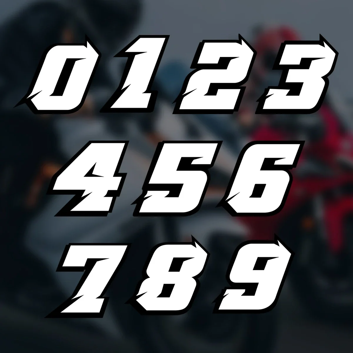 0123456789 Numbers DIY Racing Driver Number Motorcycle Stickers for Fuel Tank Body Helmet Windshield Fairing Accessories Decal