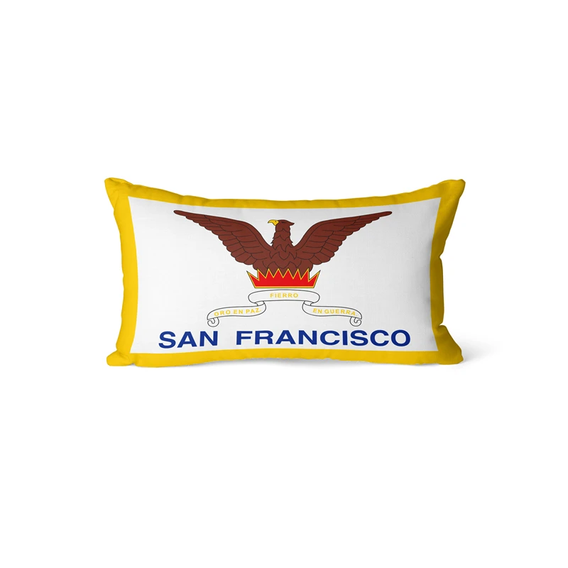 Gaslight Gatekeep GirlbossKiss San Francisco California Rectangular Throw Pillow Covers Cushion Cases Pillowcases