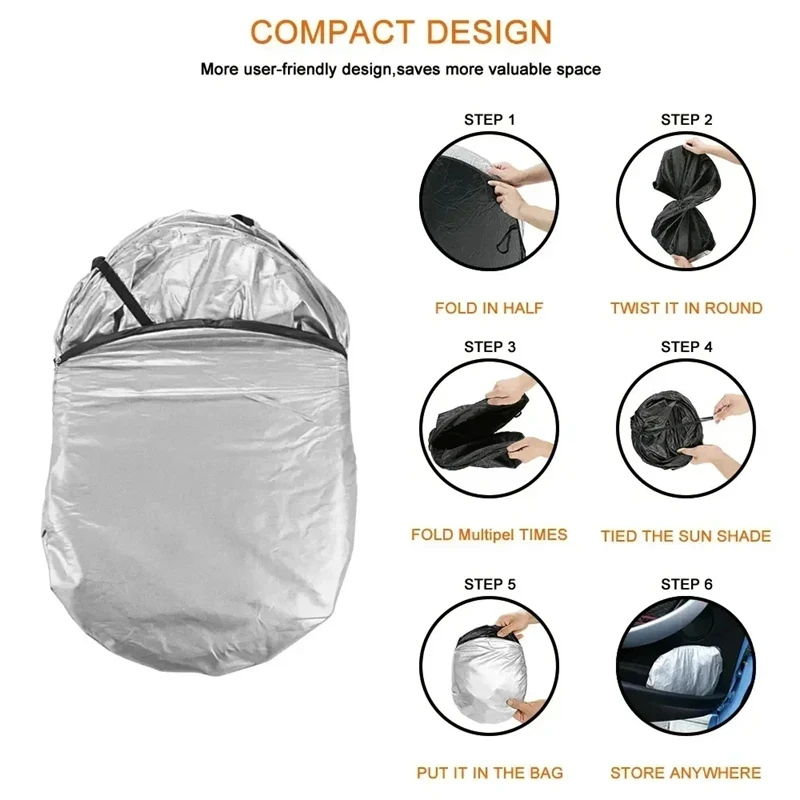 Car Windshield Sun Shade Anti-UV Interior Protector Folding Sunshade Cover Visor Auto Accessories Windscreen Parasol - view 3