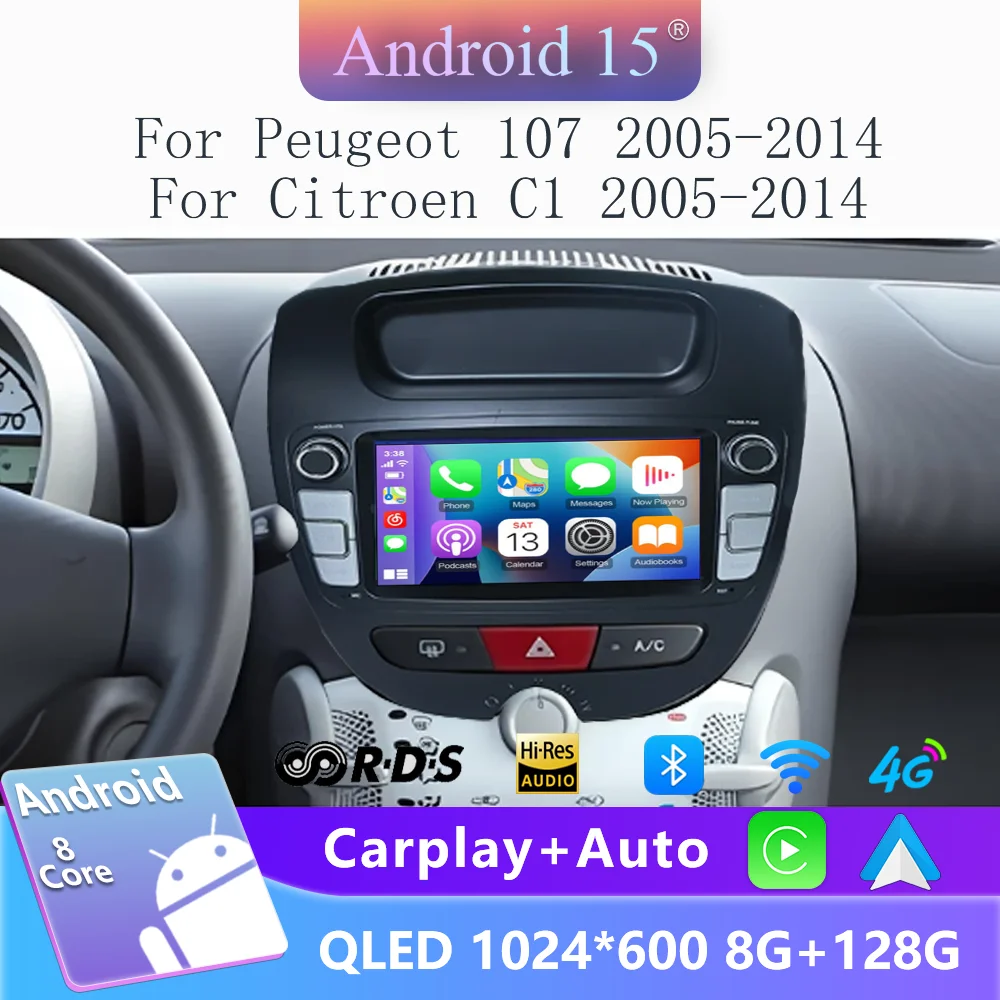 Car Radio Android for Peugeot 107 2005-2014 for Citroen C1 2005-2014 7