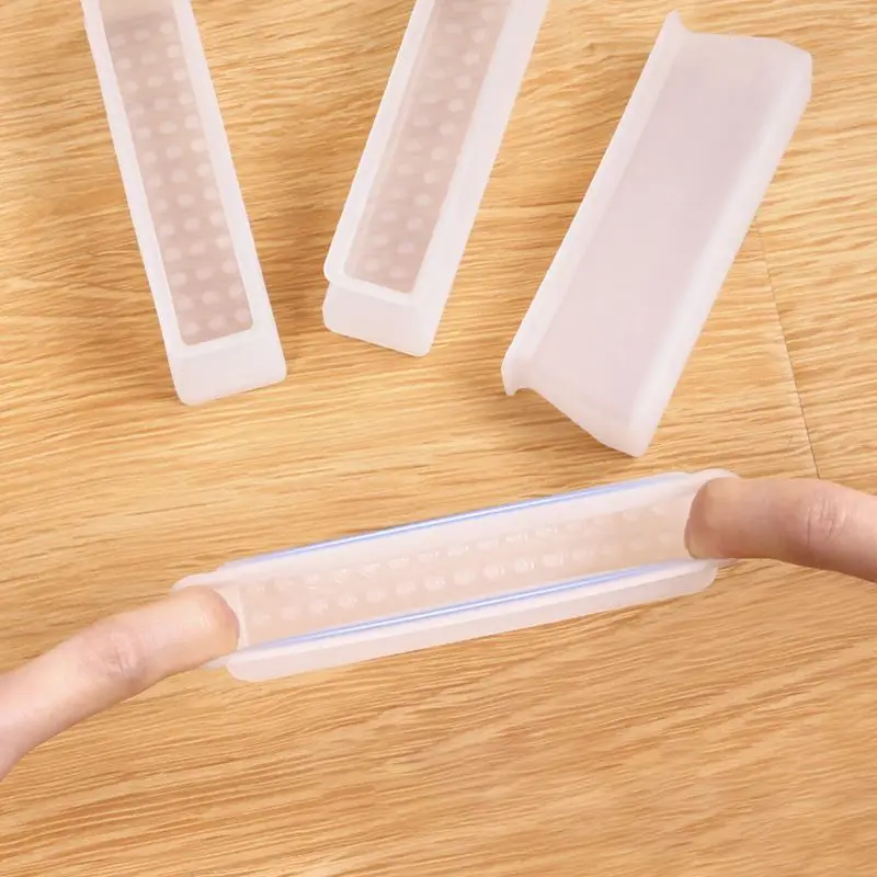4PCS/Set Furniture Silicone Protection Cover for Bed Legs, Rectangle Leg Caps Furniture Leg Silicone Floor Slip Bottom Pad