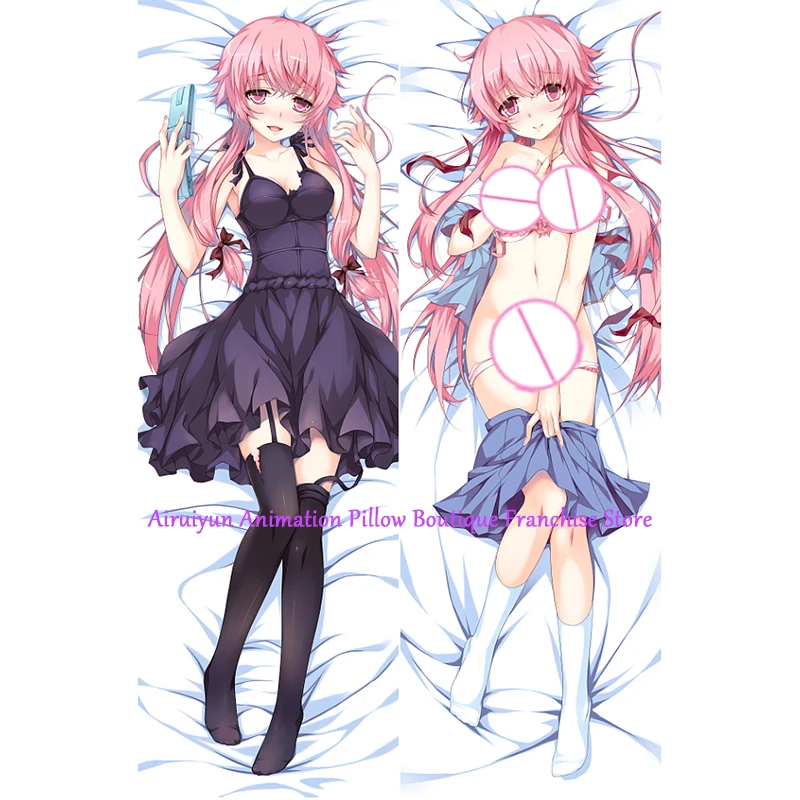 Anime Dakimakura Pillow Case Yuno Gasai Sexy and Busty Beautiful Girl Double-Sided Halloween Decoration