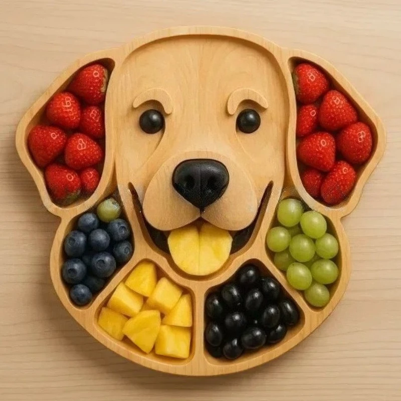 Dog Image Theme Party Cooked Food Platter Home Fruit Storage Tray Catering Sharing Fun Dog Tray Home Desktop Decoration Tray