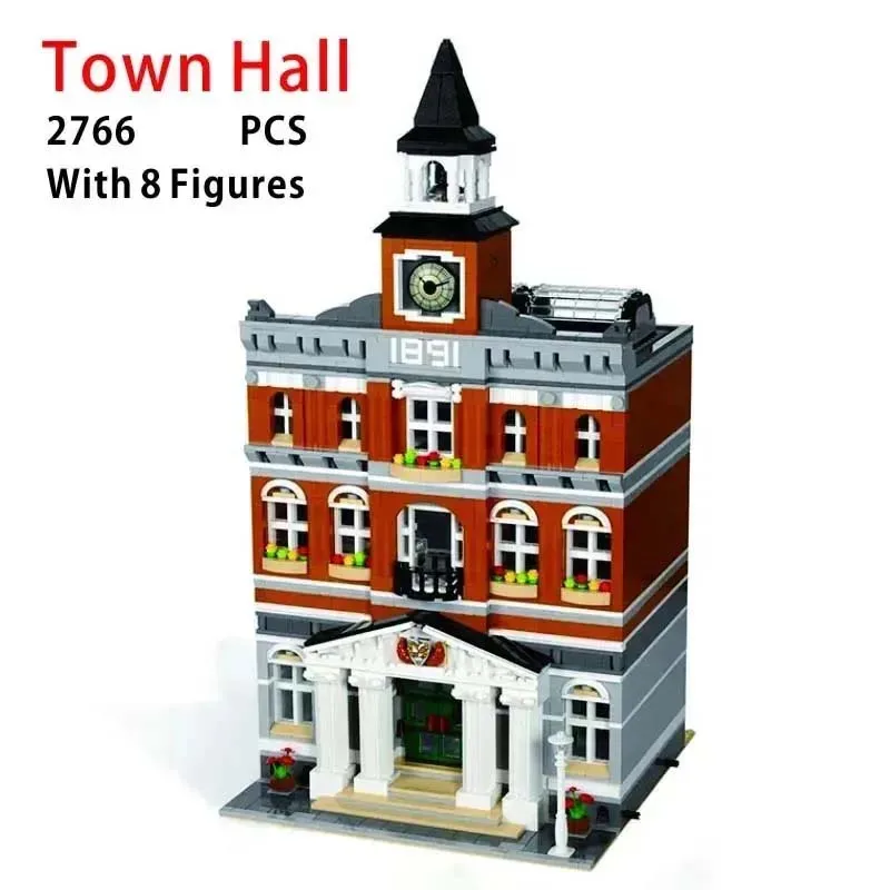 2766 PCS Town Hall Building Blocks Bricks Education Toys Christmas Birthday Gifts Compatible 10224 15003