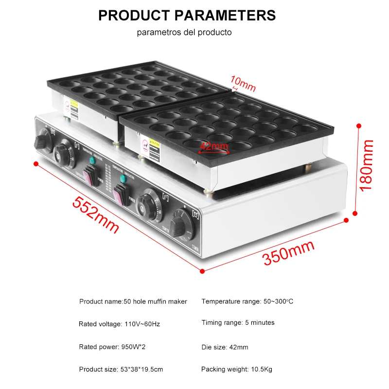 factory price 110V/220V commercial  50 hole Dutch Poffertjes Grill Mini Pancakes machine Maker waffle pancake iron cake oven