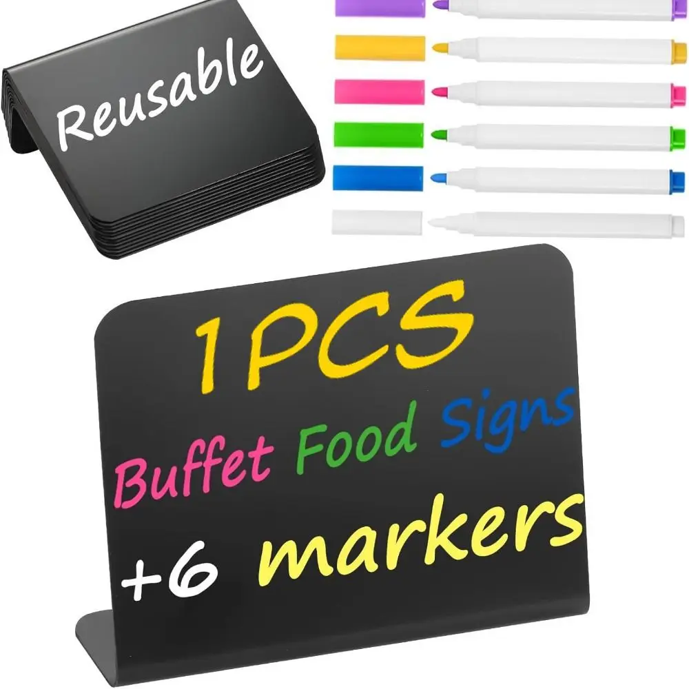 1pcs Acrylic/PVC Mini Chalkboard Reusable Erasable Desktop Display Board Writable Erasable Blackboard Wedding Table