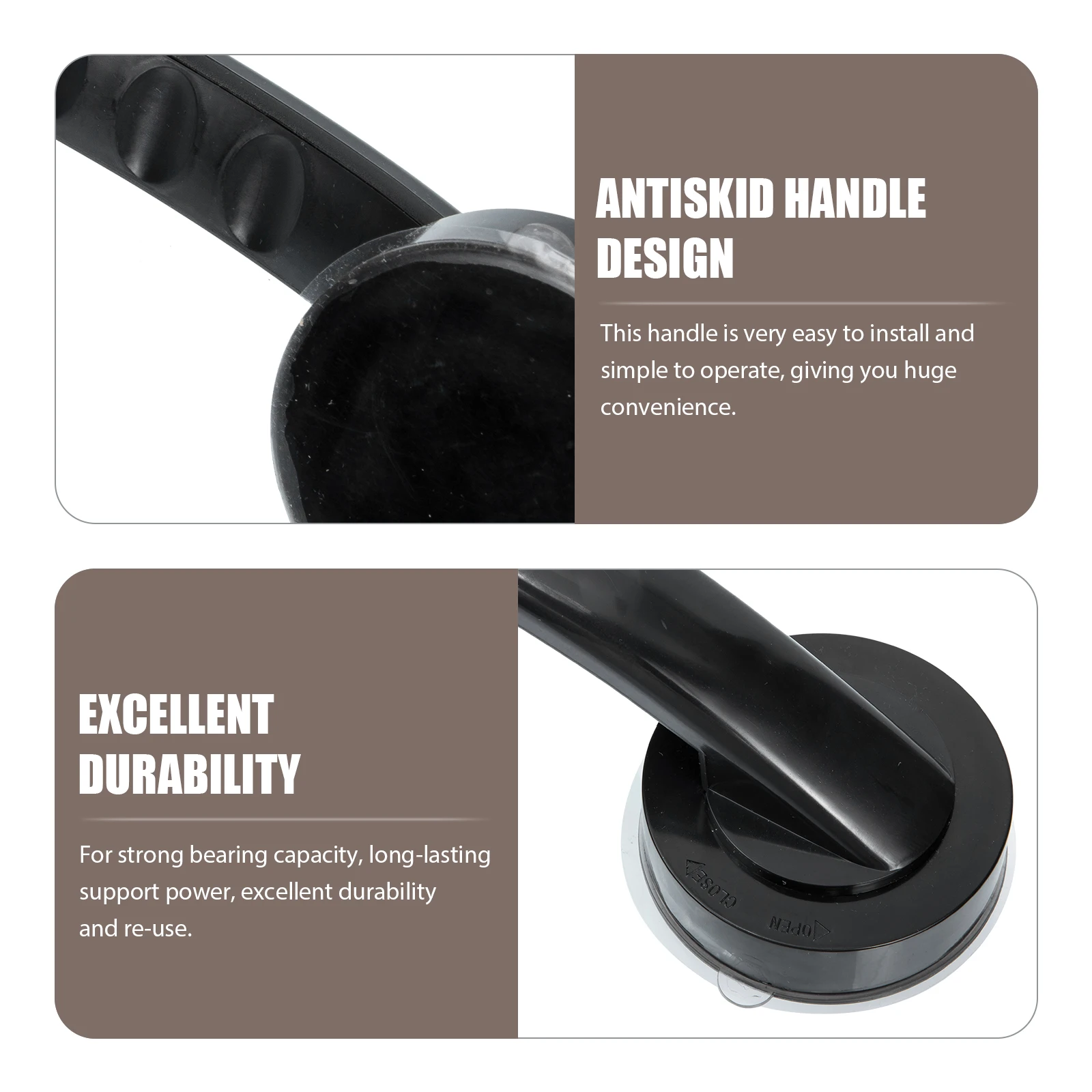 

Suction Cup Handle Shower Grab Bar for Seniors Bathroom Wall Mounted Safety Bathtub ABS Grip Elder Bath Balance Assist