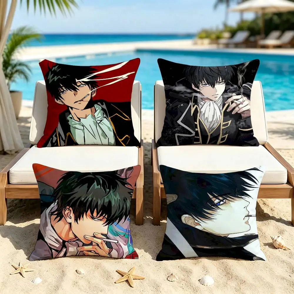 Gintama Toshiro Hijikata  Square Double-Sided Printed Pillow Case Sofa Cushion Cover Bedroom Bedside Decor