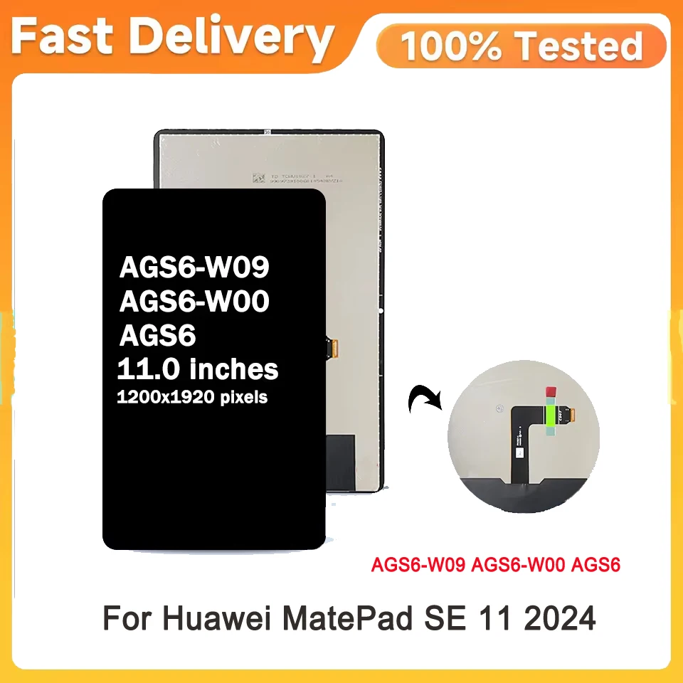 For Huawei MatePad SE 11 2024 Display Touch Screen Digitizer Panel Assembly AGS6-W09 AGS6-W00 AGS6 Premium Lcd