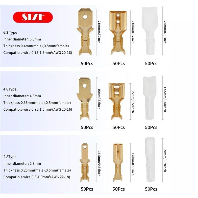 2.8/4.8/6.3mm Spade Crimp Terminals Spring Plug crimping hand tool female male wire Connector Electrical Insulated Splice SN-48B