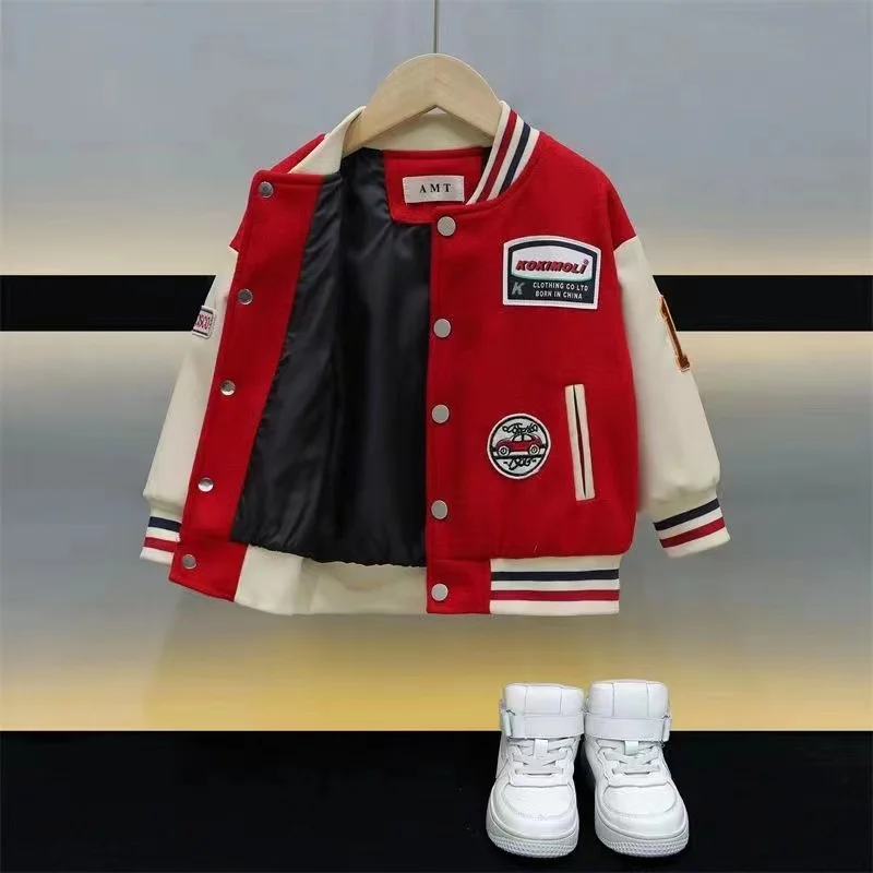 Kids Boys And Girls Spring And Autumn Baseball Jersey 2024 New Children\'s Clothing Coat Children\'s Korean Version Jacket Trend