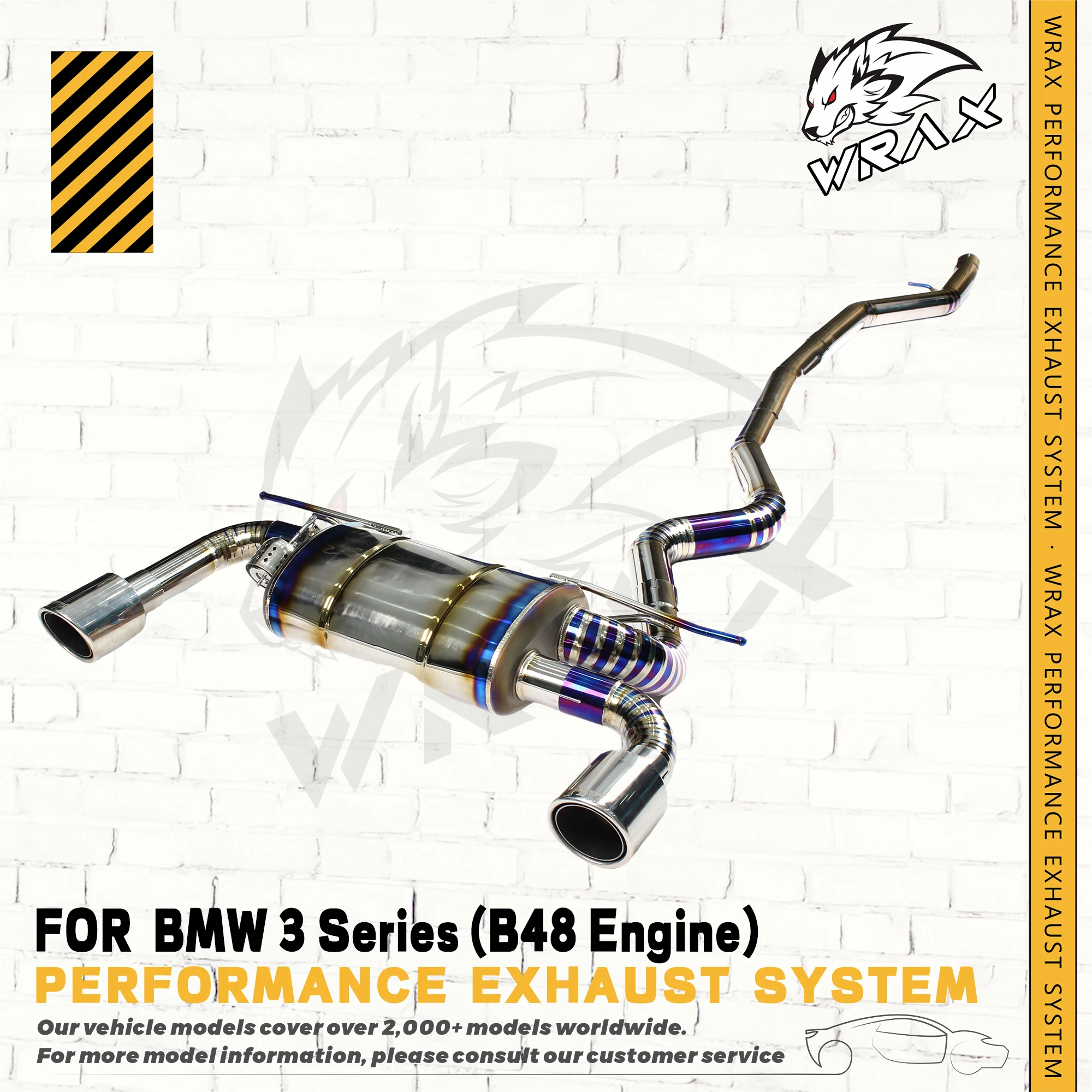 

WRAX For BMW 3 Series (B48 Engine) Car Exhaust Pipe - Titanium Alloy Original Color Catback Muffler with Vacuum Valve