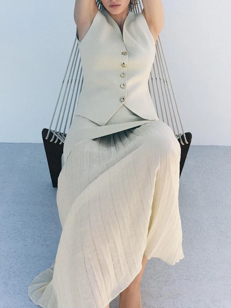 Nouveau Gilet d'été pour femmes, haut Svel, coupe cintrée, bouton unique, couleur Pure, tendance