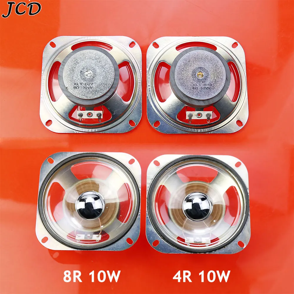 JCD 4 inch 102mm Square Waterproof speaker 8 ohm/4 ohm 10W Clear Cone Paper Bright Cap 60MM External Magnetic Height 37MM