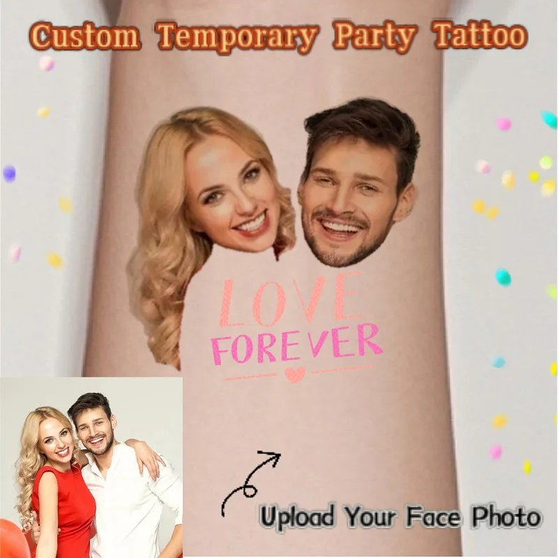 15 PCS custom couple temporary tattoo personalized sticker birthday gift theme party holiday decoration  Valentine's Day annive