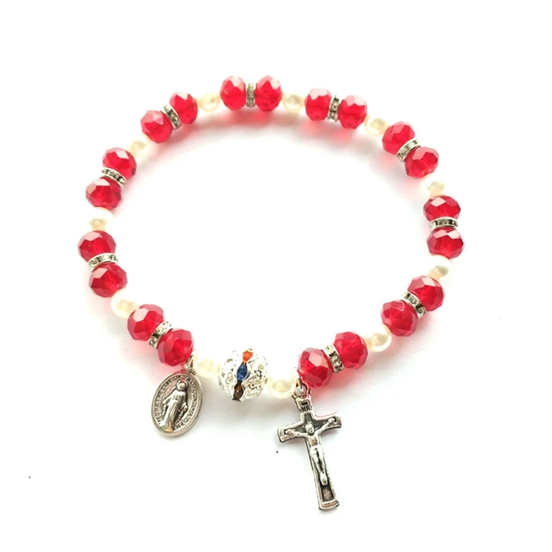 Rosary Bracelet Elastic Bead Jewelry Ornament Decor Accessory for Women Men Hand Decoration Supplies