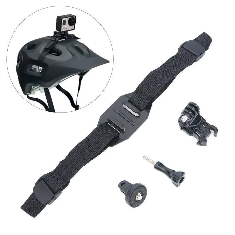 First View Shooting Helmet Strap Mount 1 Set Action Camera Fixed Belt Holder for Skiing Motocross Outdoor Activities