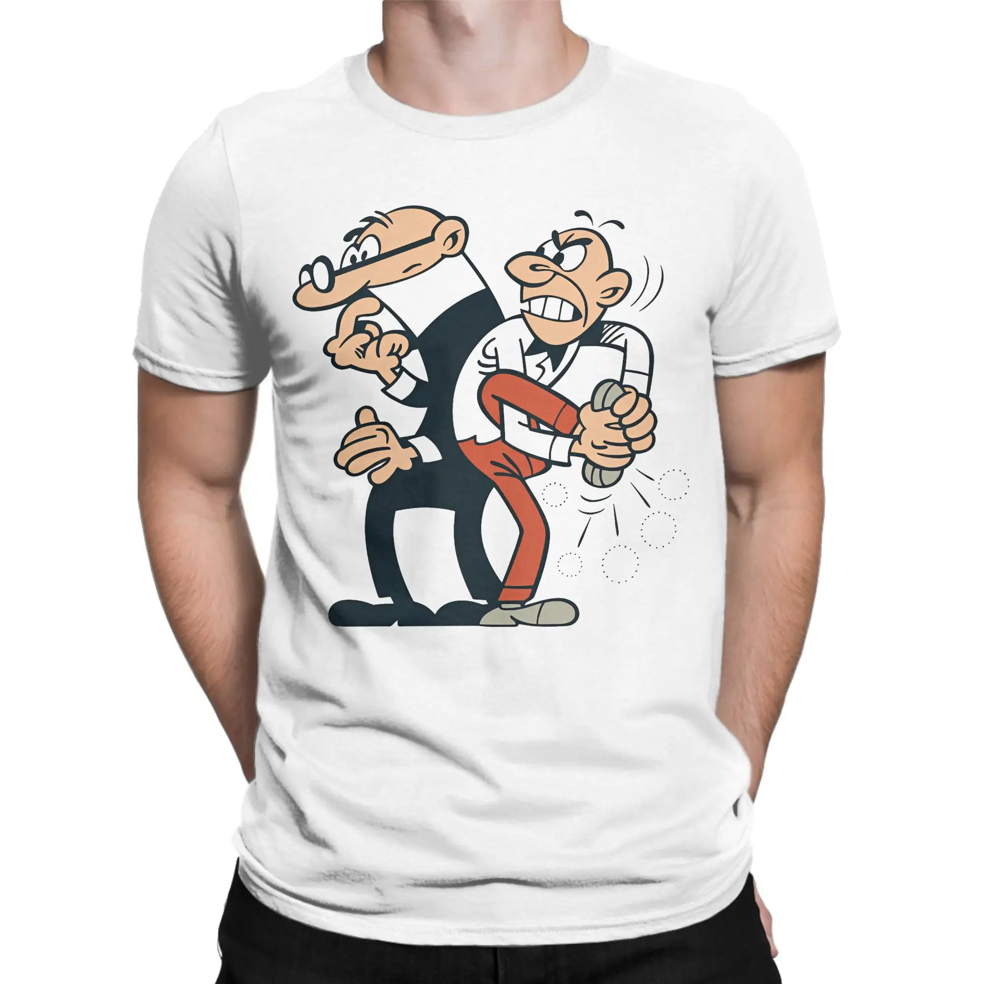 Camisetas Mort & Phil Mortadelo y Filemón para hombre, camisetas de algodón con Humor, camisetas de manga corta con cuello redondo, ropa Original
