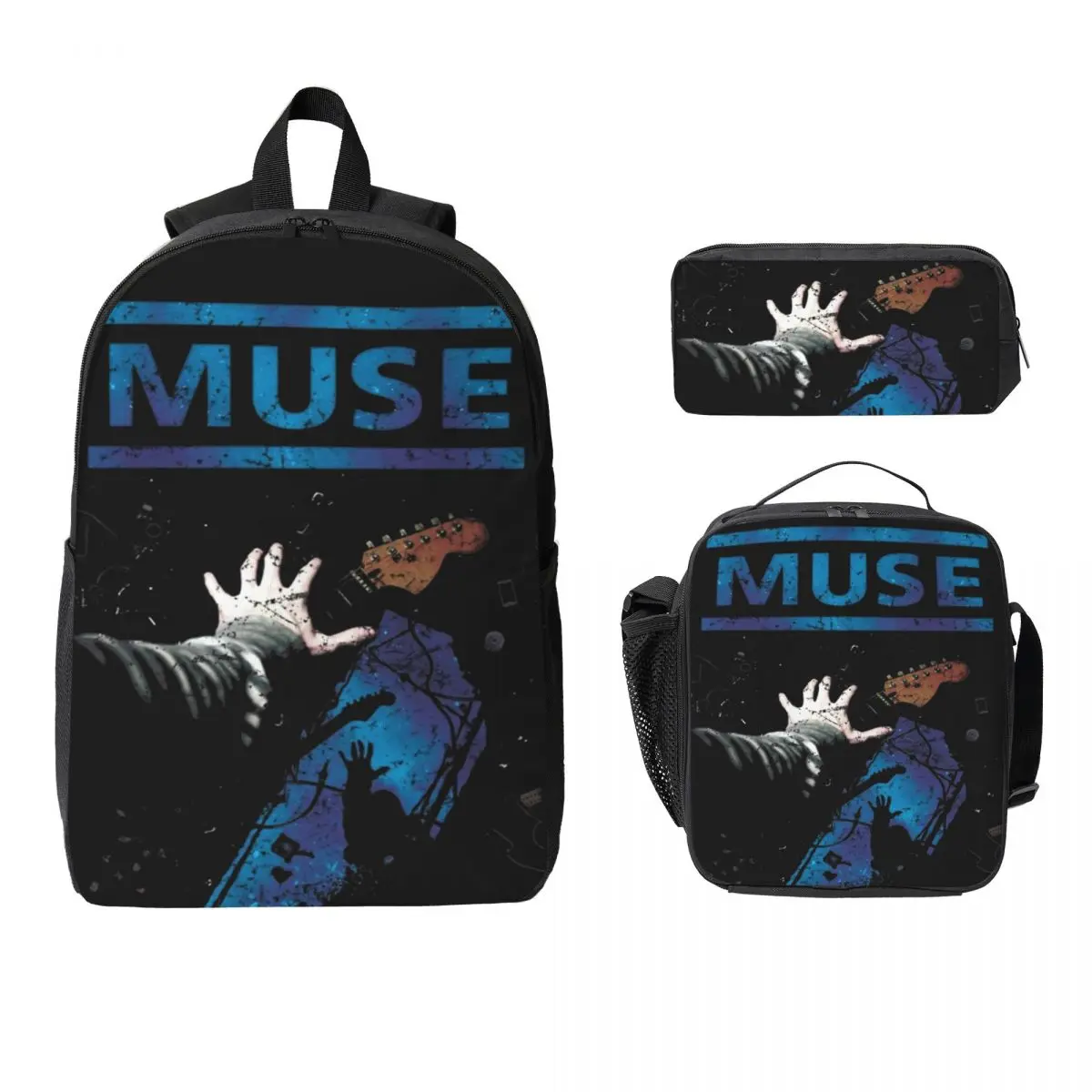 3Pcs MUSE The Wow Signal Europa Tour 2026 Backpack Set for Girls Boys Pen Bags Bookbag Sets with Lunch Box For Students Daypack