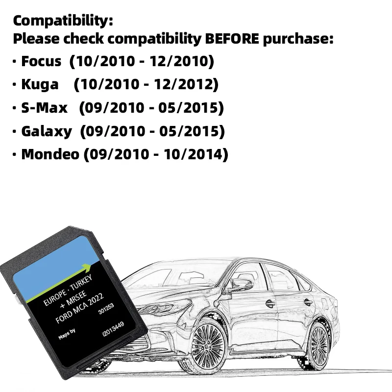 Newest for Ford MCA 2022 Navigation Sd Card Europe Map Mondeo Kuga Focus 2013416