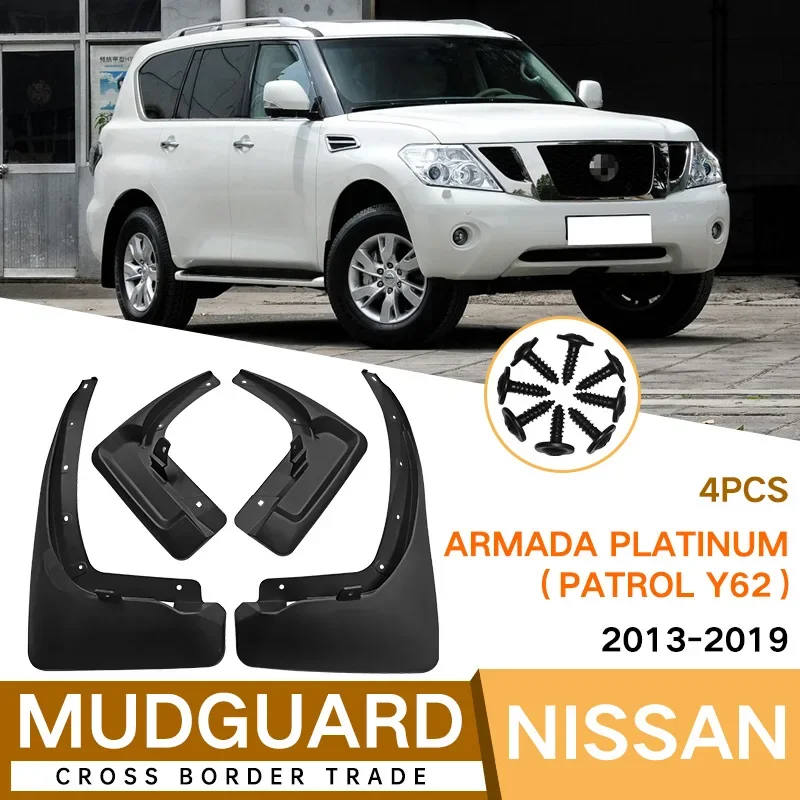 For Nissan Armada Platinum Patrol Y62 2011-2021 black car mudguard Reduce dust Resist tire dirt car accessories tools