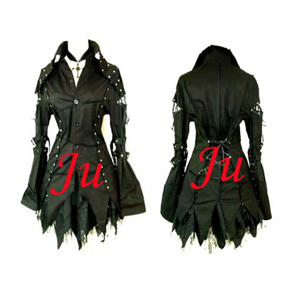 fondcosplay tripp Fashion Hiphop Gothic Lolita Punk Fashion black cotton Shirt skirt Dress Cosplay Costume CD/TV[CK414]