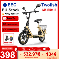 TWOFISH M5-Elite-E Electric Scooter with Road Legal (EEC),48V 13 Ah Battery,30 km Range,14 Inch Tyres,Shock Absorption E Scooter