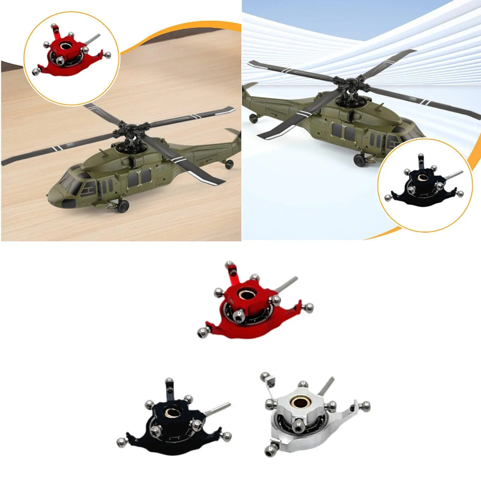 

RC Helicopter Swashplate Aircraft Spare Part Lightweight Supply Sturdy Upgrade Part Replacement for Wltoys RC Glider Airplane