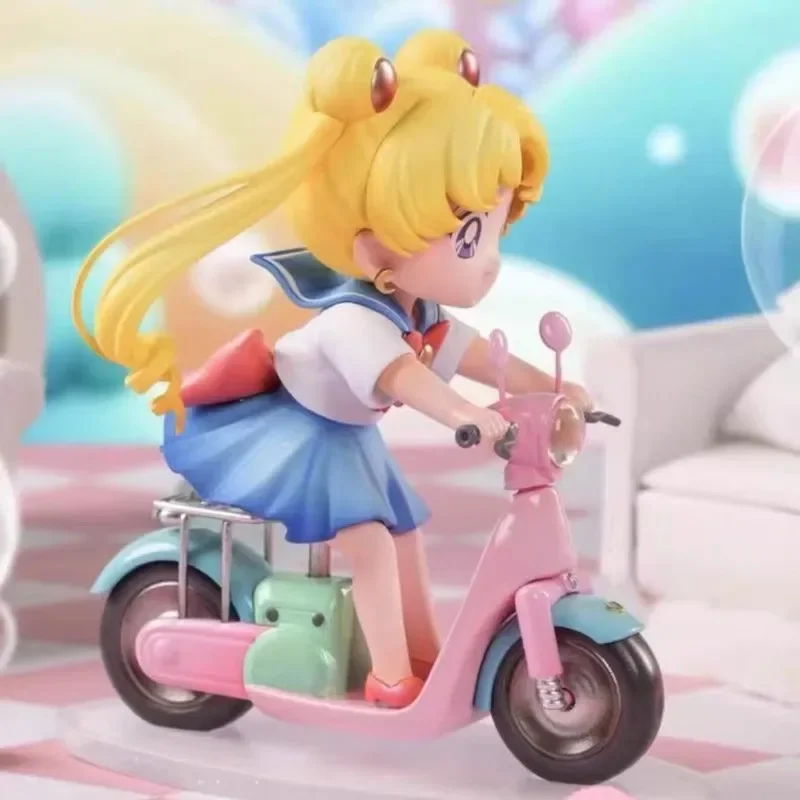 New 13cm Sailor Moon Anime Figure Little Motorcycle Moon Hare Figure Pvc GK Statue Figurine Model Doll  Ornament Toys Gift