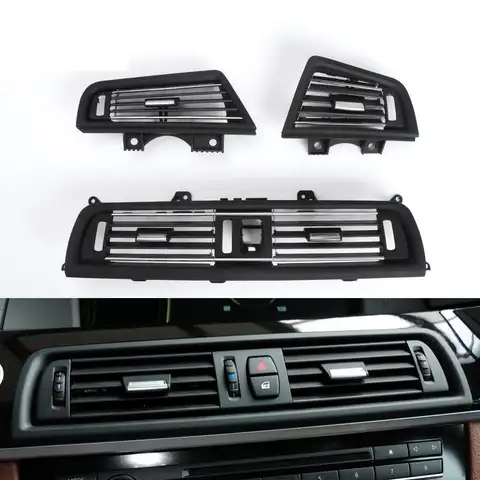 오른손 드라이버 센터 콘솔 신선한 에어컨 AC 벤트 그릴 콘센트, 크롬 포함, BMW F10 F11 5 시리즈 64229166888