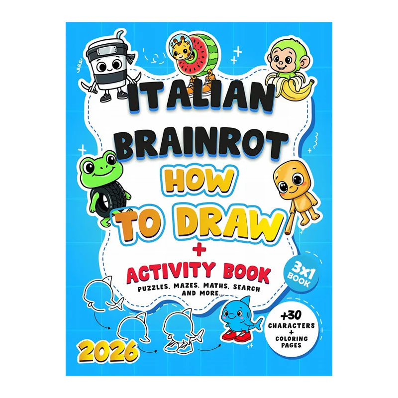 Italian Brainrot Coloring Book - Funny Italian Meme Animals & Internet Humor Art,High-Quality Paper, Smooth Texture