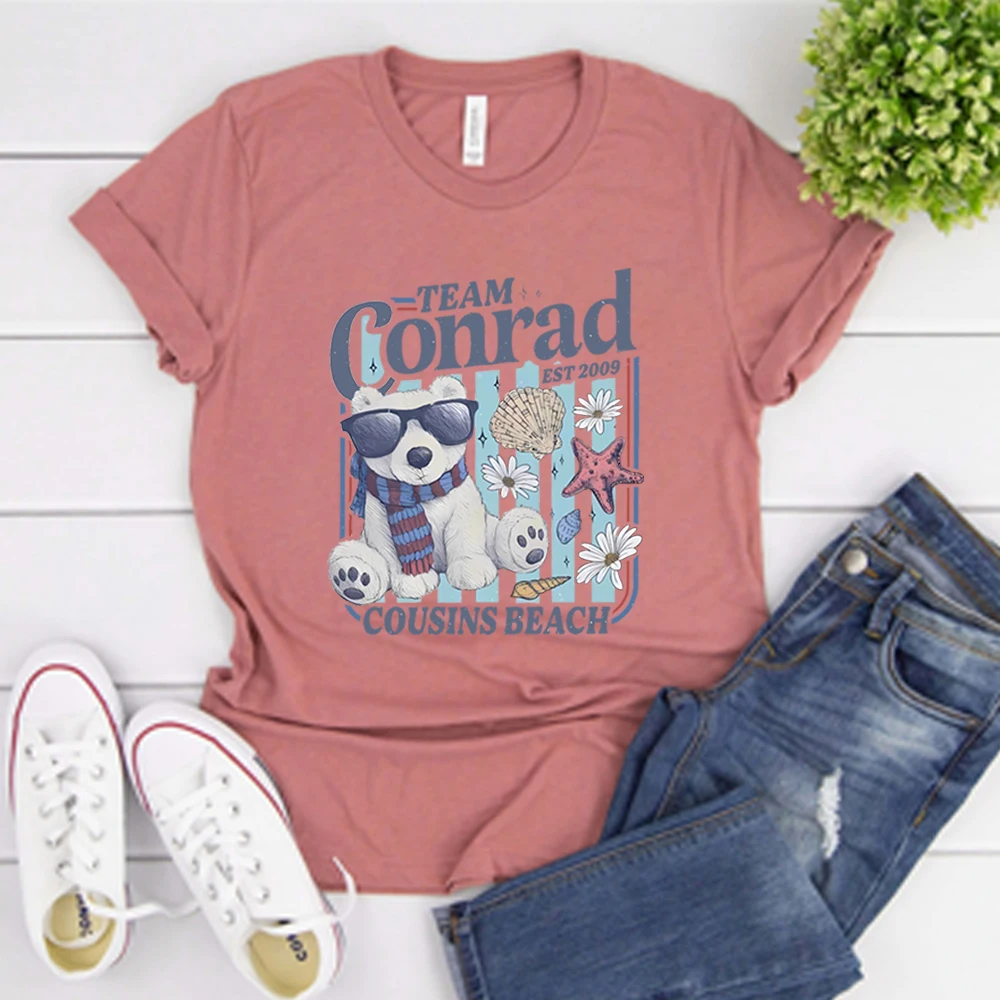 Equipe Conrad Junior Mint Bear Camiseta Verão I Turned Pretty Camiseta TSITP Camisa Cousins Camisas de Praia Verão Romance Book Tops