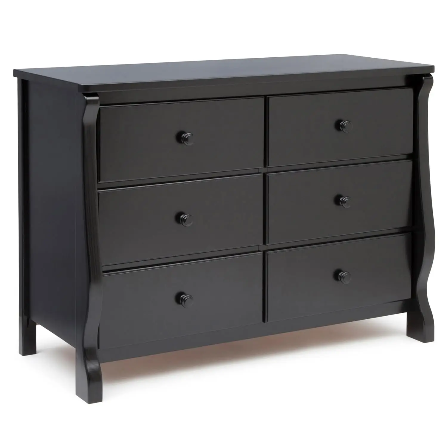 

Children Universal 6 Drawer Dresser with Interlocking Drawers, Ebony Black