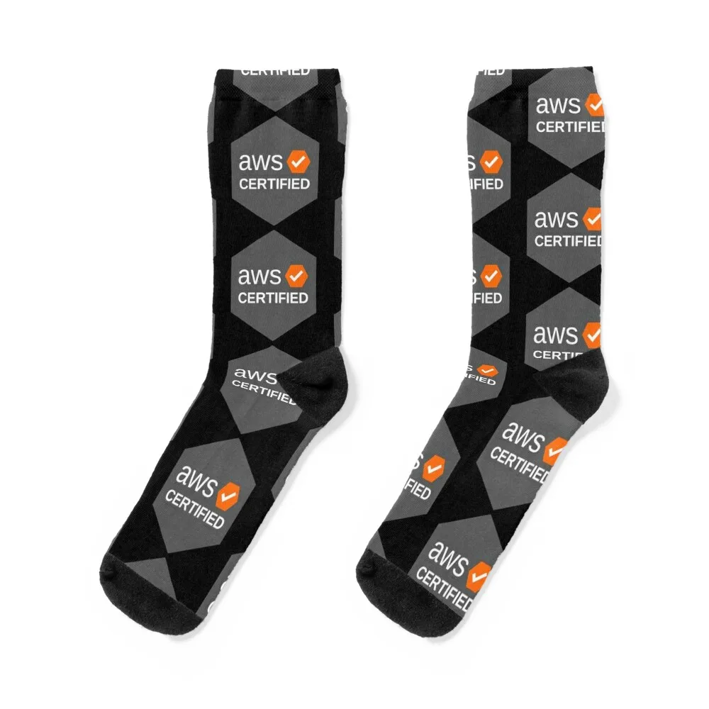 

AWS Certified Grey Socks Running Non-slip Woman Socks Men's