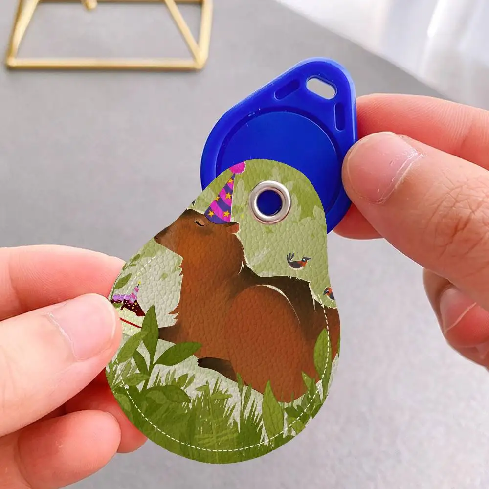 حافظة بطاقات الوصول على شكل قطرة الماء من كابيبارا، حامل بطاقات مضاد للضياع ومقاوم لبصمات الأصابع، ملحقات مضادة للسقوط #2