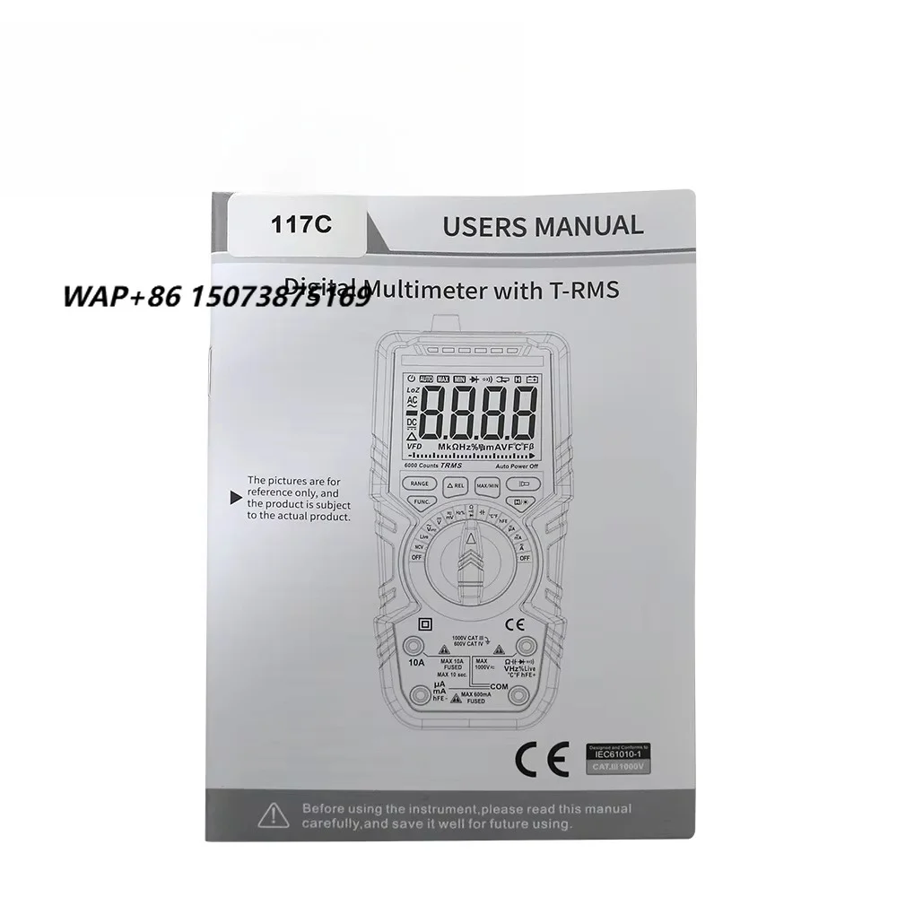 117C Handheld Digital Multimeter 1000V RMS True RMS Multi parameter Measuring Instrument For Electrician Maintenance