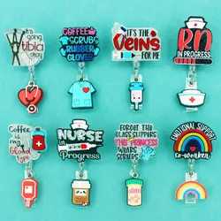 Personality Nurse Language Doctor Style Rotate Clip Retractable Badge Reel Card Holder Exhibition Name Card Parts