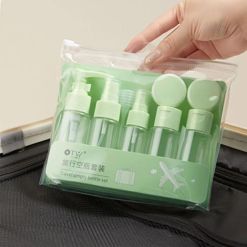 5/9 stücke Weiche Reise Leere Flasche Set Silikon Grüne Farbe Nachfüllbare Flasche Nachfüllbare Squeeze Tube Lotion Container