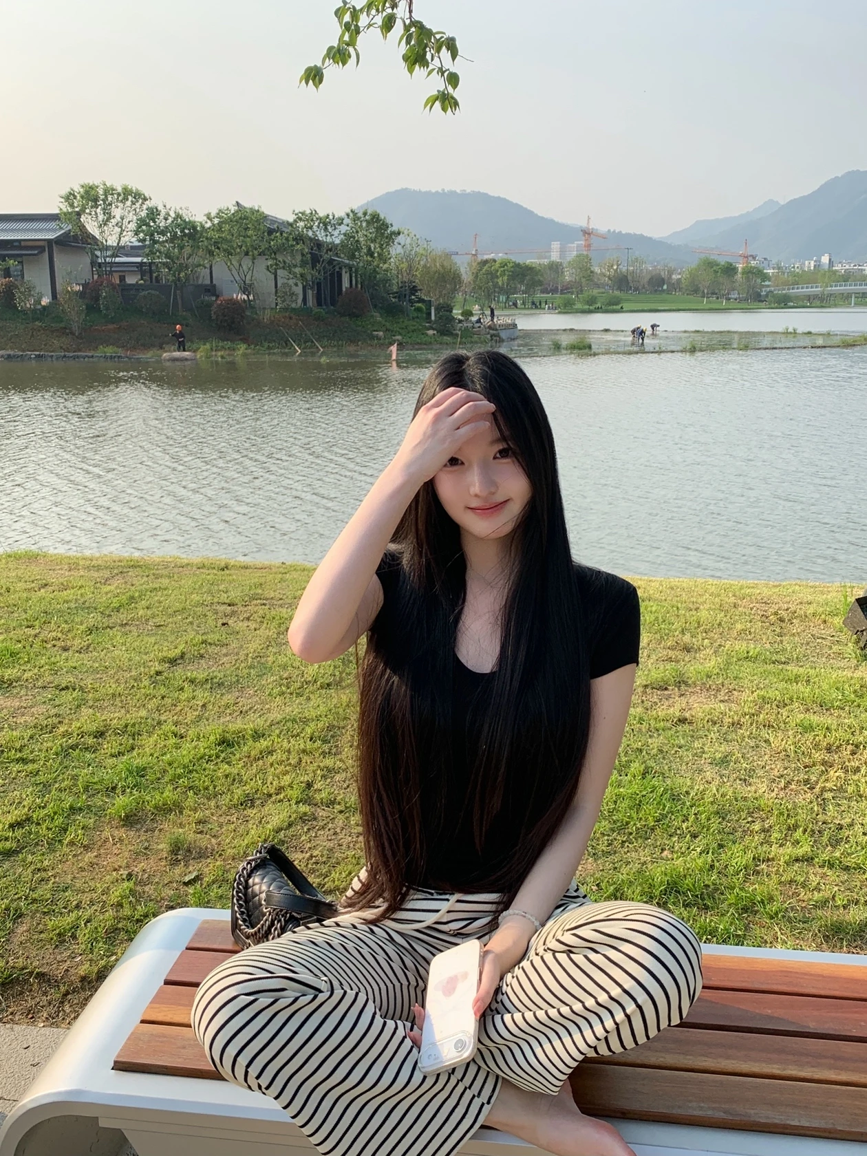 

Женские повседневные брюки с высокой талией, свободного кроя, с завязками, в полоску, из полиэстера, универсальные, широкие, длиной в пол