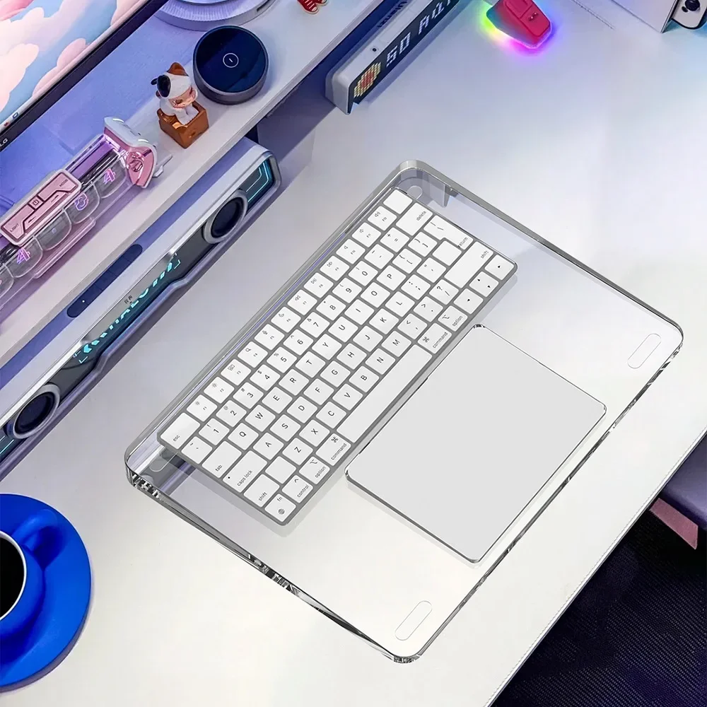 Wrist Rest For iMac Magic Trackpad 2 3 Keyboard Base Touch ID Numeric Acrylic Stand Station Transparent Crystal Pad Bracket