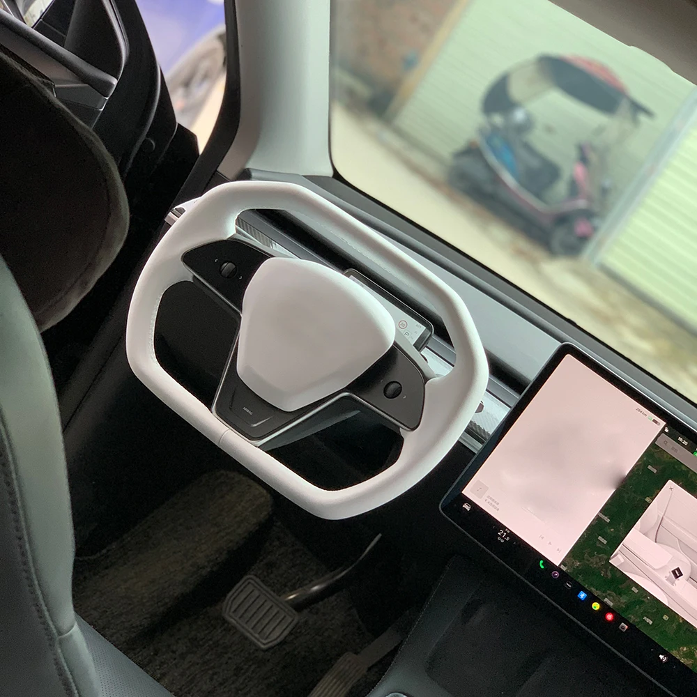 Misura per Tesla Model 3 Model Y volante Cybertruck Style Napa accessori modificati in pelle