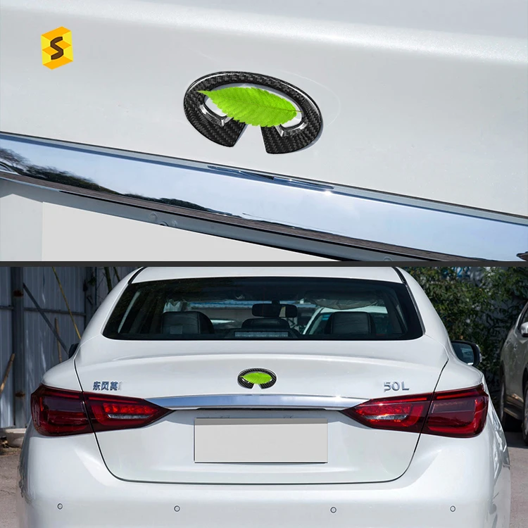 

Equipment Smart Library Shasha Carbon Fiber Exterior Accessories Carbon Fiber Car Rear Emblem Cover For Infiniti Q50 Car Kits Co